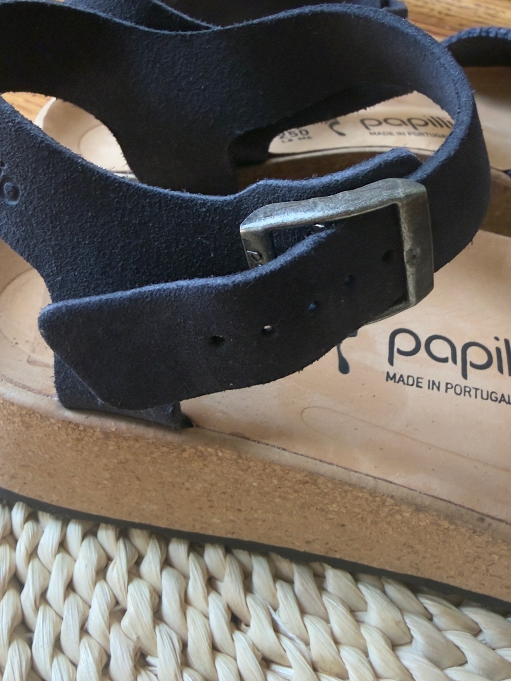 Papillio Navy Ankle-Strap Platform Sandals 8 - Picture 6 of 9